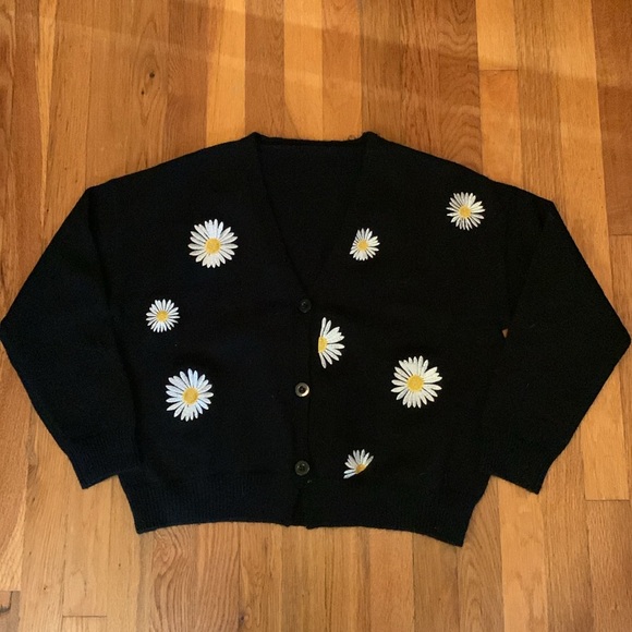 Daisy Sweater Jacket - V-Neck Button Down Sweater - Picture 3 of 9